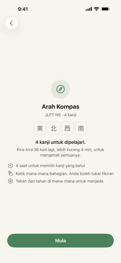 Pilih tahap, kemudian satu kumpulan kecil