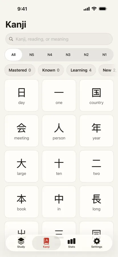 Every kanji